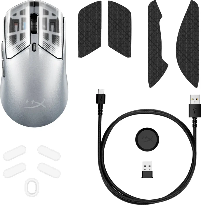 HP HyperX Pulsefire Haste 2 S Wireless silber, USB/Bluetooth