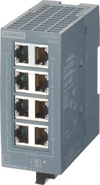 Siemens Scalance XB008 Industrial Railmount Switch, 8x RJ-45