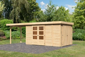 Karibu Retola 6 Gartenhaus inkl. Anbau 2.8m natur