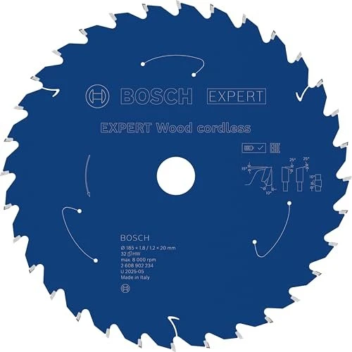 Bosch Professional Expert Wood Cordless Kreissägeblatt 32Z, 185x1.2x20mm, 1 Stück