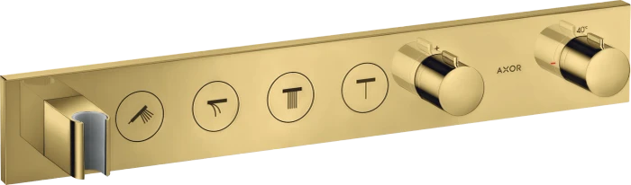 Hansgrohe Axor ShowerSolutions Thermostatmodul Select 600/90 Unterputz für 4 Verbraucher polished gold optic