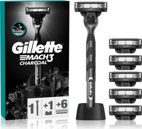 Gillette Mach3 Charcoal Rasierer + 5 Wechselklingen