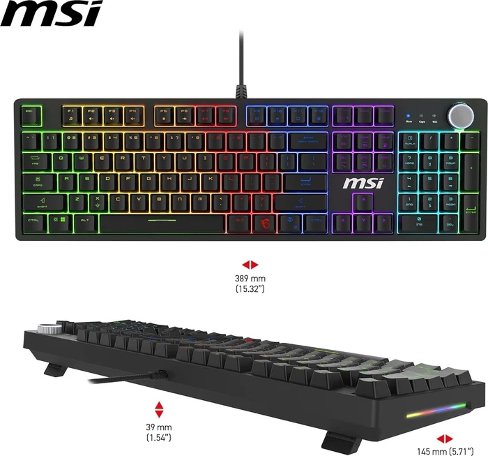MSI FORGE GK320, LEDs RGB, hot-swap, RED Switches, USB, DE