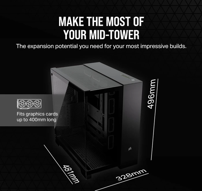 Corsair 6500X, schwarz, Glasfenster
