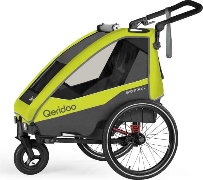 Qeridoo Sportrex 2 Fahrradanhänger lime green (Modell 2023)