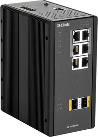 D-Link DIS-300G Industrial Railmount Gigabit Managed Switch, 6x RJ-45, 2x SFP, 120W PoE+ (DIS-300G-8PSW)