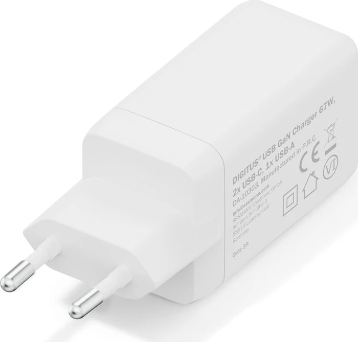 Digitus USB GaN Charger 2x USB-C 1x USB-A 67W weiß