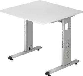 Hammerbacher Ergonomic O-Serie OS08/5 Schreibtisch 80x80cm grau/silber