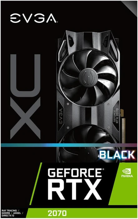 EVGA GeForce RTX 2070 XC Black Edition Gaming, 8GB GDDR6, HDMI, USB-C, 3x DP
