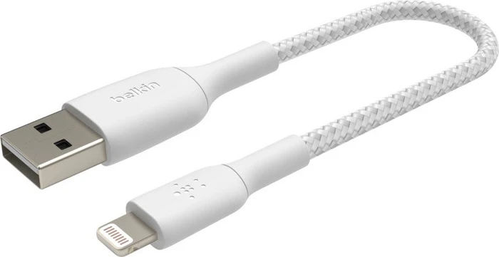 Belkin BoostCharge Braided USB-A to Lightning 0.15m weiß