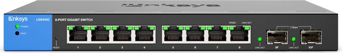 Linksys LGS300 Desktop Gigabit Managed Switch, 8x RJ-45, 2x SFP