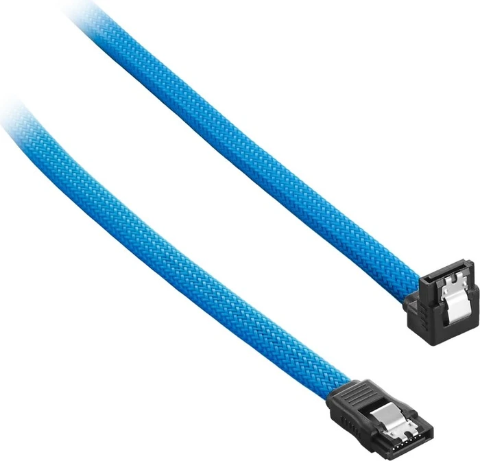 CableMod ModMesh Right Angle SATA 6Gb/s Kabel hellblau 0.6m, gewinkelt