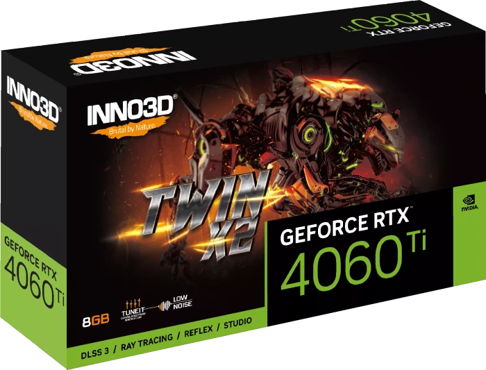 INNO3D GeForce RTX 4060 Ti Twin X2, 8GB GDDR6, HDMI, 3x DP