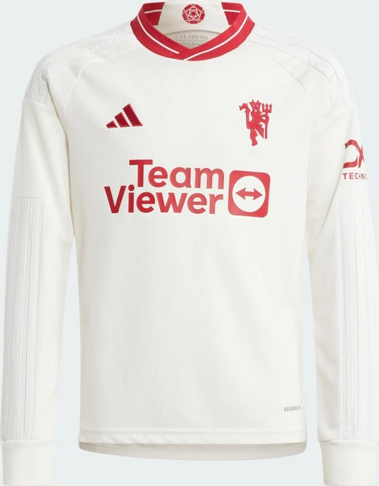 adidas Manchester United 2023/2024 Ausweichtrikot langarm cloud white (Junior)