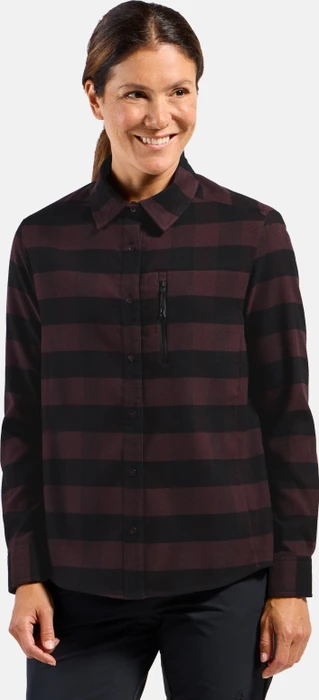 Odlo Essentials Karo Hemd langarm black/fudge (Damen)