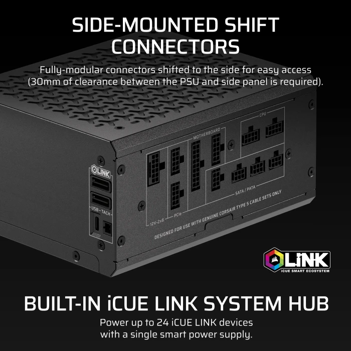Corsair HXi SHIFT Series HX1000i SHIFT 1000W, ATX 3.1