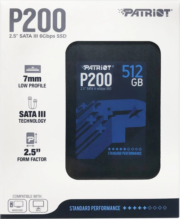 Patriot P200 512GB, 2.5" / SATA 6Gb/s