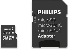 Philips microSDXC R80/W30 256GB Kit, UHS-I U1, A1, Class 10