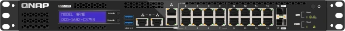 QNAP QGD-1602 Dual-System VM-Host & NAS Rackmount 2.5G Managed Switch, 16x RJ-45, 2x SFP+