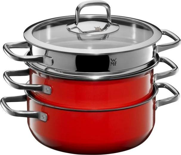 WMF Fusiontec Compact Kochtopf-Set red, 3-tlg.