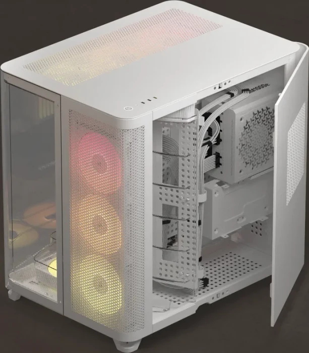 Corsair Air 5400 RS-R ARGB White, weiß, Glasfenster