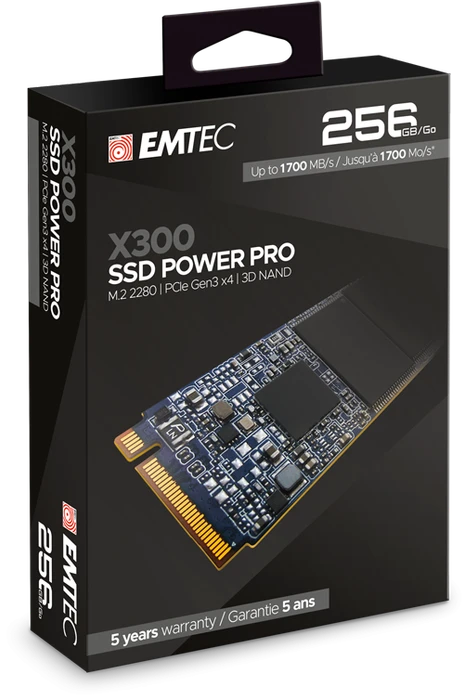 Emtec X300 SSD Power Pro 256GB, M.2 2280 / M-Key / PCIe 3.0 x4