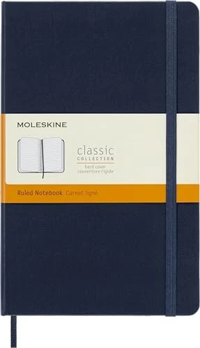 Moleskine Klassik Notizbuch, 130x210mm, liniert, fester Einband Large, saphirblau, 240 Blatt