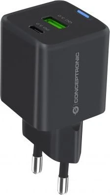 Conceptronic 2-Port 20W GaN USB-PD-Ladegerät schwarz