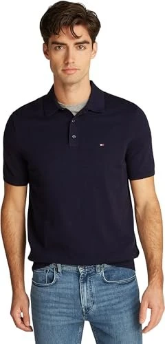Tommy Hilfiger Strick Slim Fit Poloshirt kurzarm navy blue (Herren)