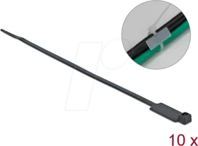 DeLOCK Kabelbinder mit Beschriftungsfeld, 4.8mm, 270mm, schwarz, 10 Stück