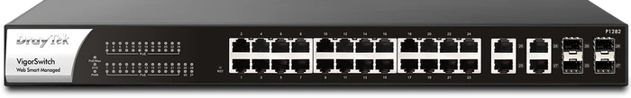 DrayTek VigorSwitch 1282 Rackmount Gigabit Smart Switch, 24x RJ-45, 4x RJ-45/SFP, 400W PoE+