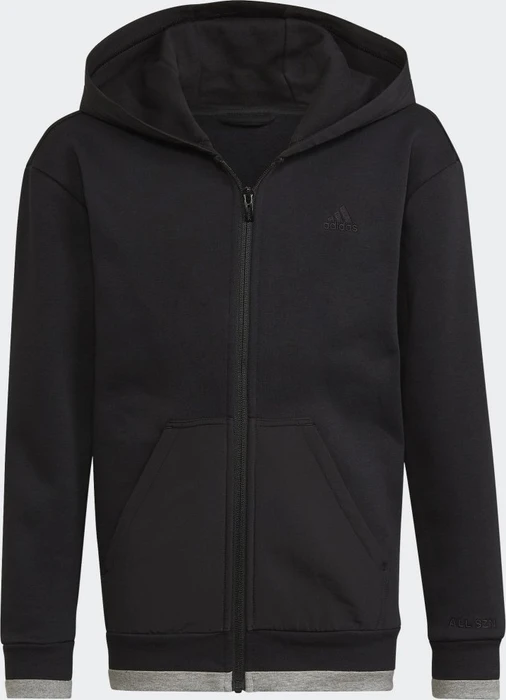 adidas ALL SZN Fleece Full-Zip Hoodie black/medium grey heather (Junior)
