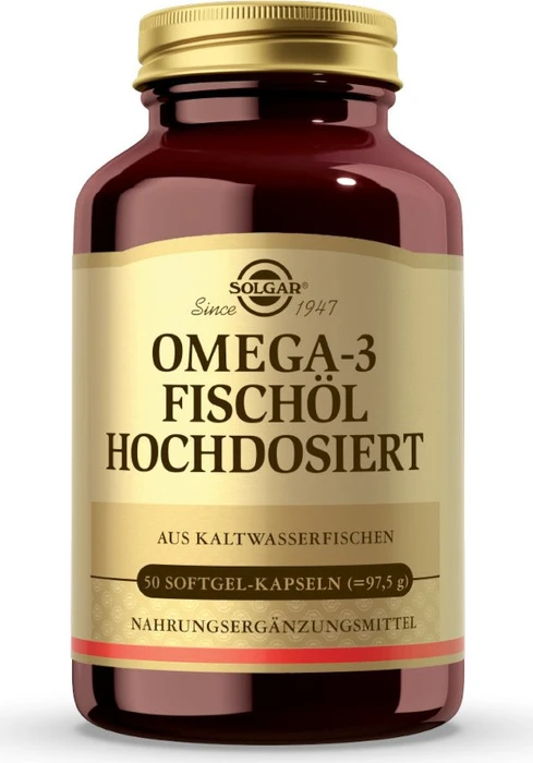 Solgar Omega-3 Fischöl hochdosiert Kapseln, 50 Stück