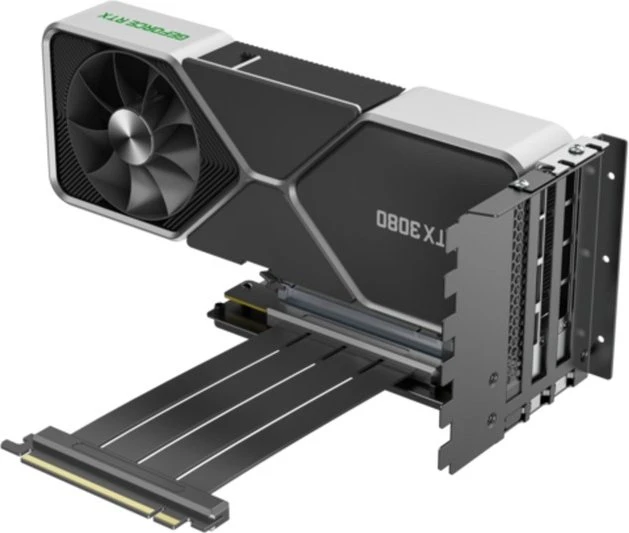 Xilence Riser Card, inkl. PCI-Slot Blende für Xilence, gewinkelt, PCIe 4.0, schwarz