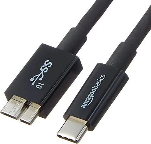 AmazonBasics USB Adapterkabel, USB 3.1, 10Gb/s, USB-C 3.1 [Stecker] auf USB 3.1 Micro-B [Stecker], Adapterkabel, 0.9m