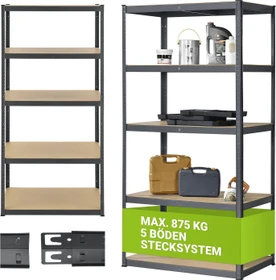 Juskys Schwerlastregal Basic grau