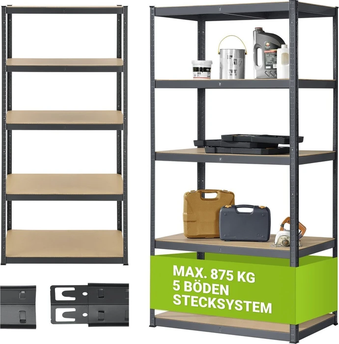 Juskys Schwerlastregal Basic grau