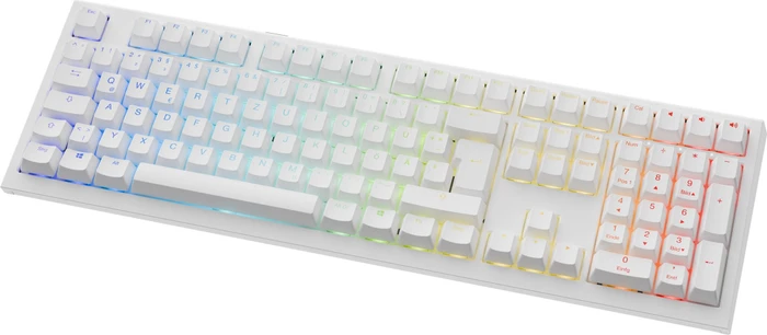 Ducky One X Wireless, weiß, LEDs RGB, Inductive Analog Switch, USB/Bluetooth, DE
