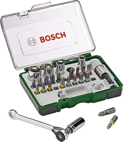 Bosch DIY Bitset/Steckschlüsselsatz inkl. Werkzeugbox, 27-tlg.
