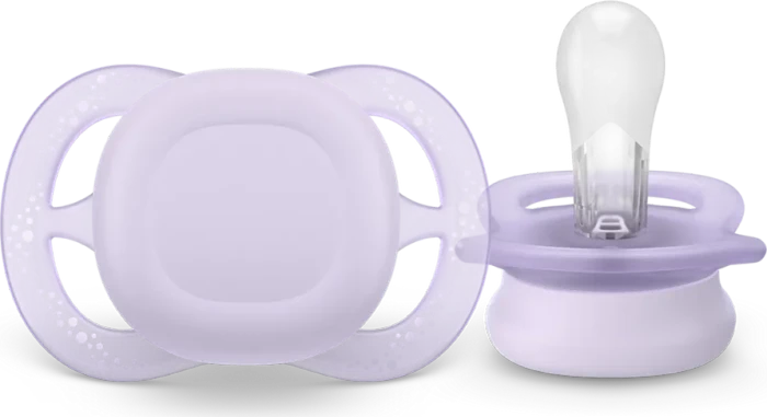 Philips Avent SCF075/11 ultra start Beruhigungsschnuller, 0-2M, Silikon, orange/violett, 2 Stück