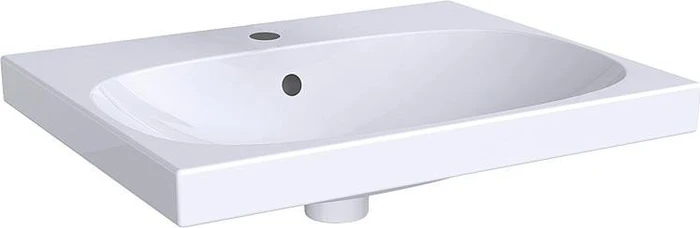 Geberit Acanto Waschtisch 60x48cm, Hahnloch mittig, mit Überlauf, weiß