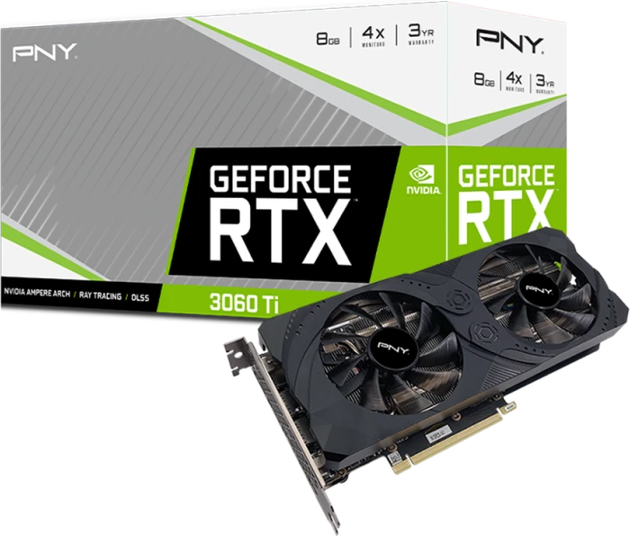PNY GeForce RTX 3060 Ti Uprising Dual Fan, 8GB GDDR6, HDMI, 3x DP