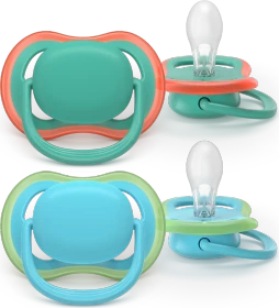 Philips Avent SCF087/10 Ultra Air Beruhigungsschnuller, 6-18M, Silikon, blau/grün, 2 Stück