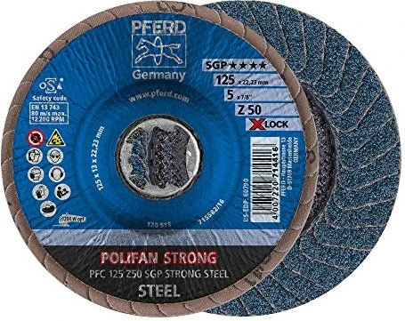 Pferd PFC 125 Z 50 SGP STRONG STEEL/X-LOCK Fächerschleifscheibe K50, 125mm, 10 Stück