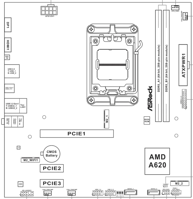 ASRock A620M-HDV/M.2 (AMD AM5)