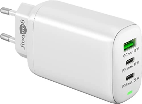 Wentronic Goobay USB-C PD 3-fach Multiport-Schnellladegerät 65W