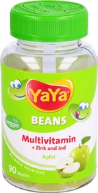 YaYa Beans Multivitamin + Zink und Jod Kaudragees Apfel zuckerfrei, 90 Stück