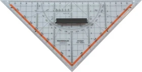 Rumold Geodreieck 25cm, mit Griff, transparent