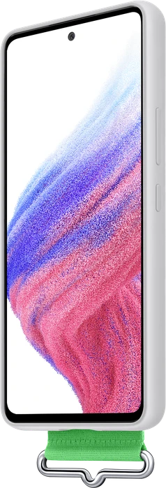 Samsung Silicone Cover with Strap für Galaxy A53 5G weiß