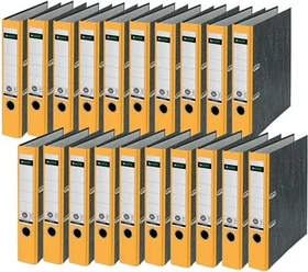 Leitz Qualitäts Ordner 2-Ring 180° CO2 neutral, 50mm, A4, gelb, 20er-Pack